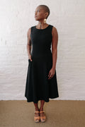 Lori Dress in Black Linen
