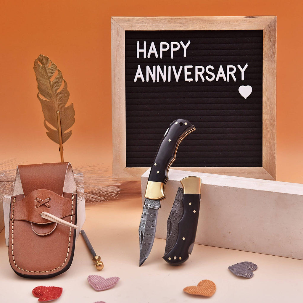 6.5' Handmade damascus folding knife, Pocket Knife