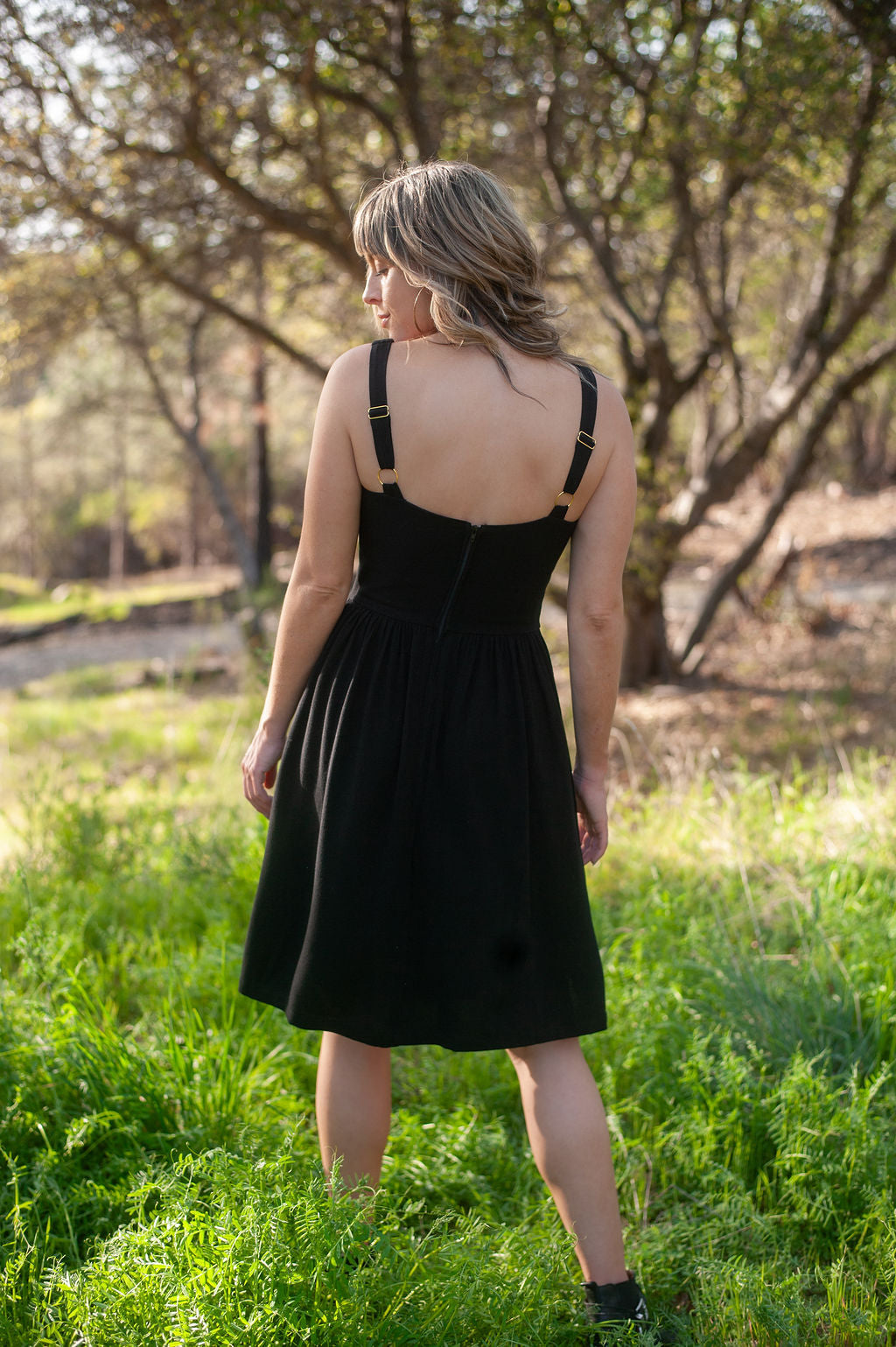 Agnes dress in Black Linen