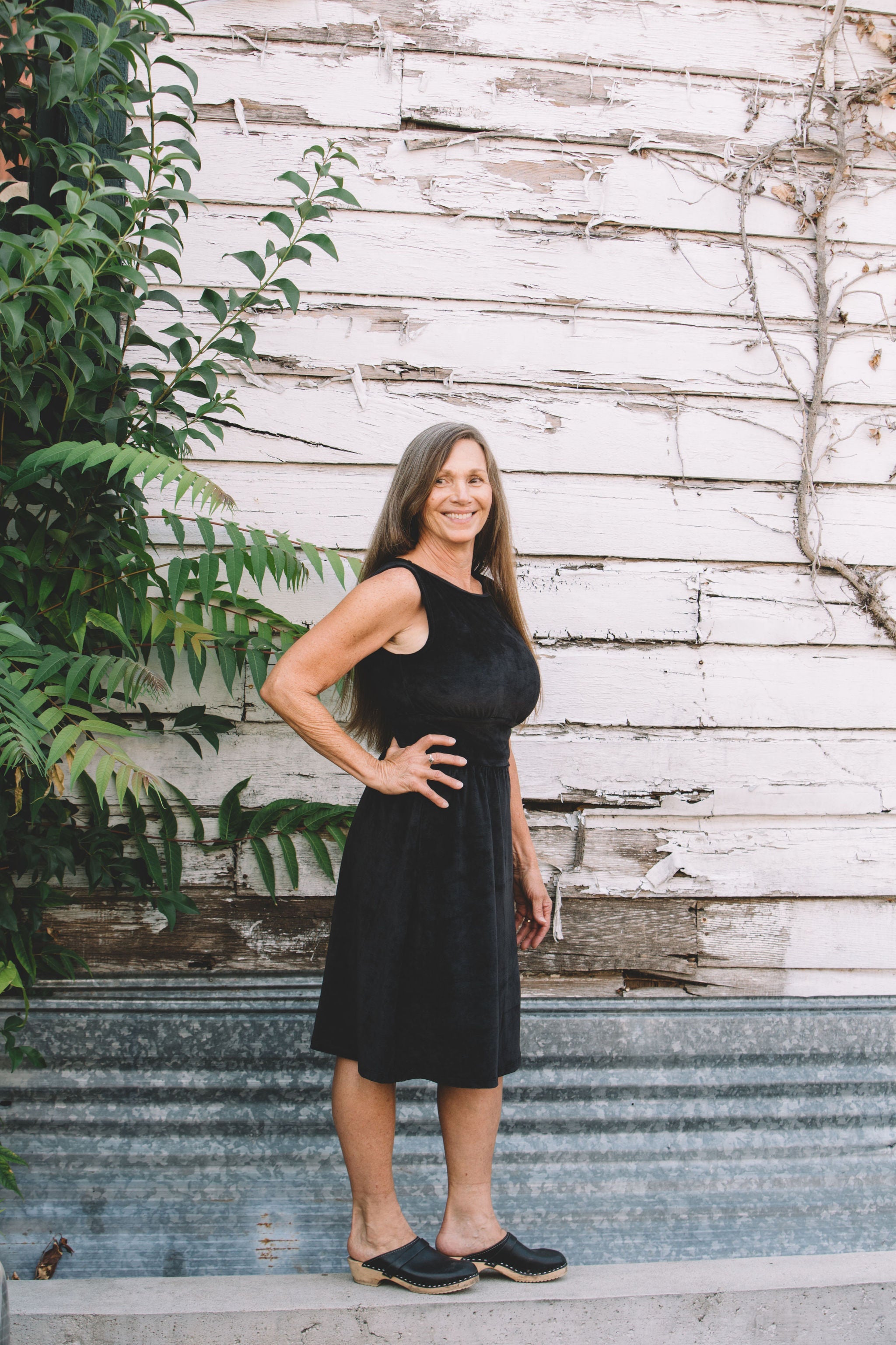 Mere Dress in Black Ribbed Velvet