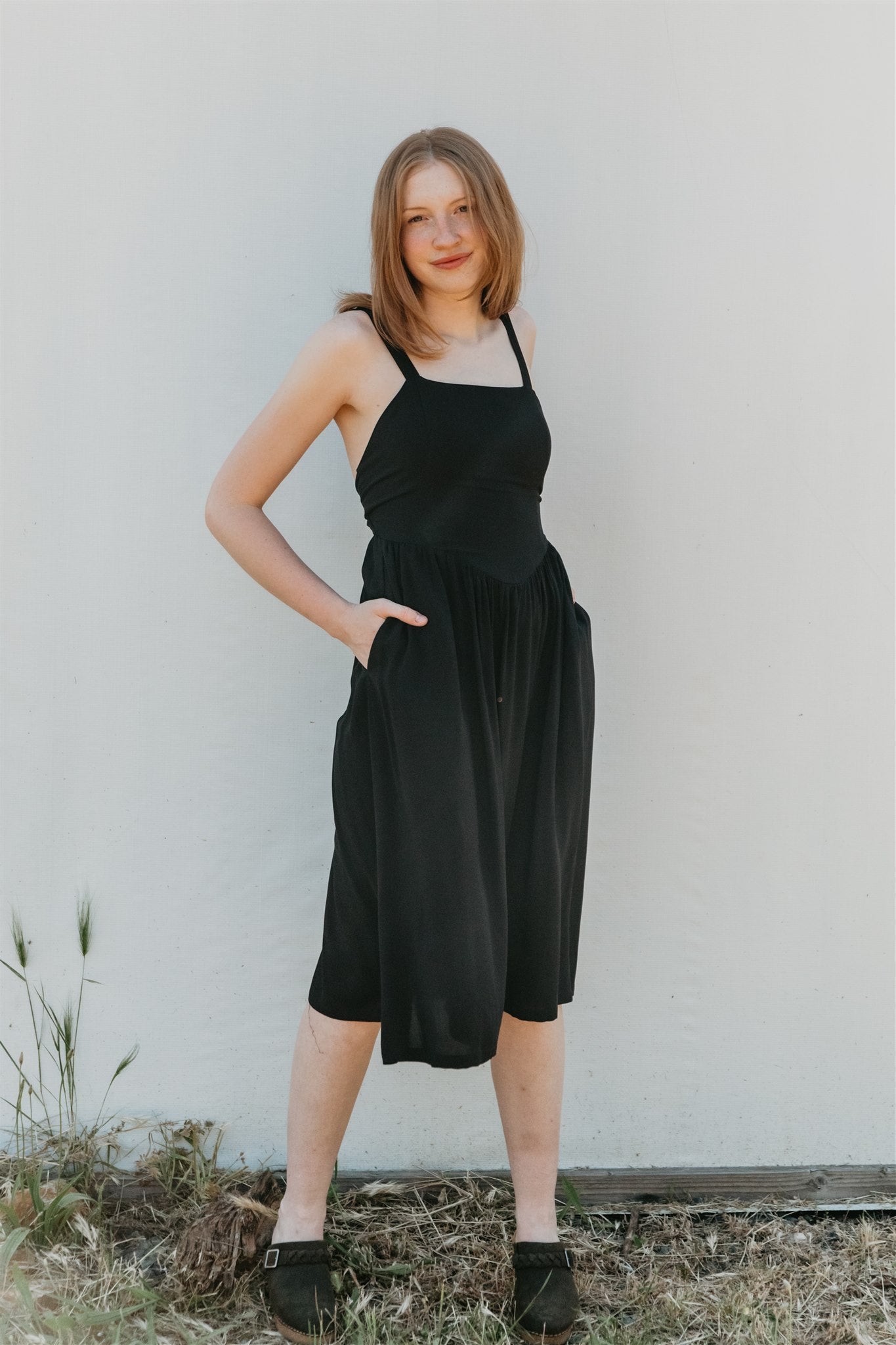 Myrah Dress in Black Challis