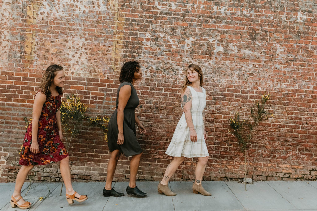 Pleiades Dress in Plaid Ivory