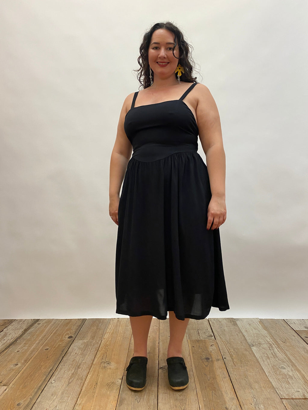 Myrah Dress in Black Challis