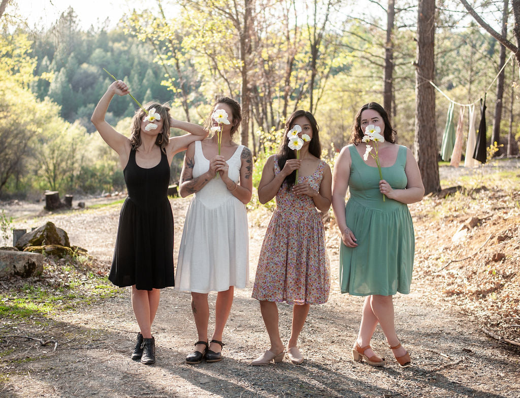 Agnes dress in Black Linen