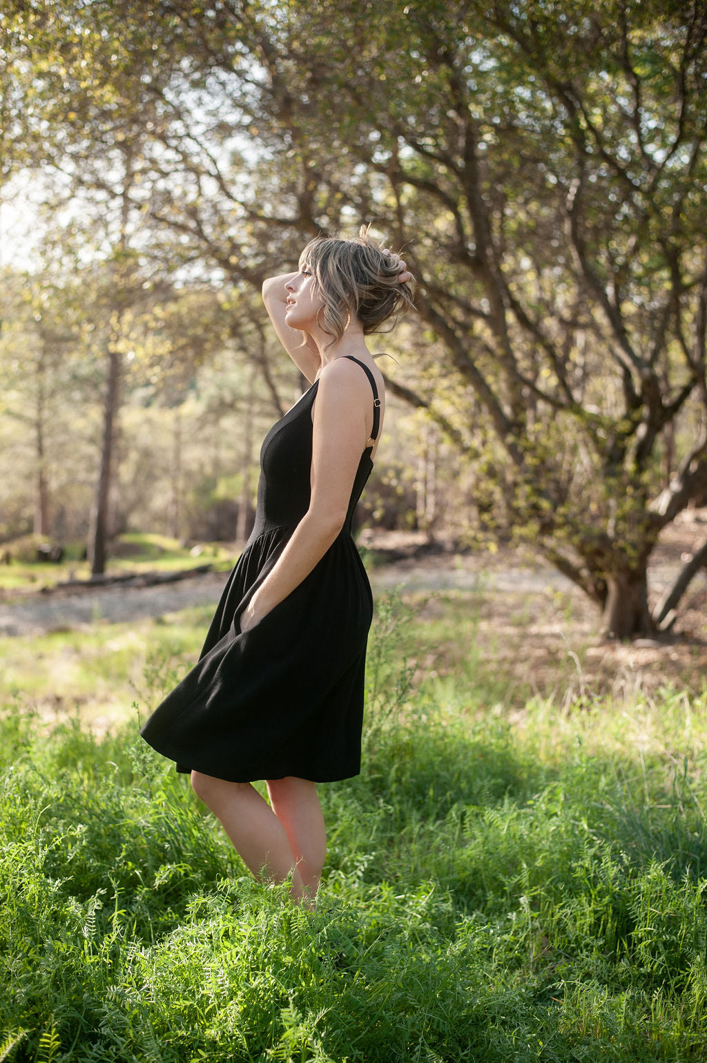 Agnes dress in Black Linen