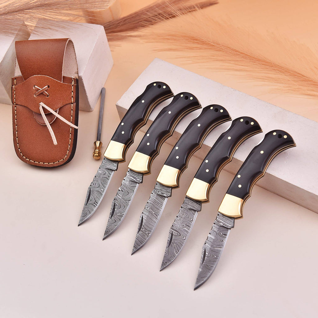 6.5' Handmade damascus folding knife, Pocket Knife