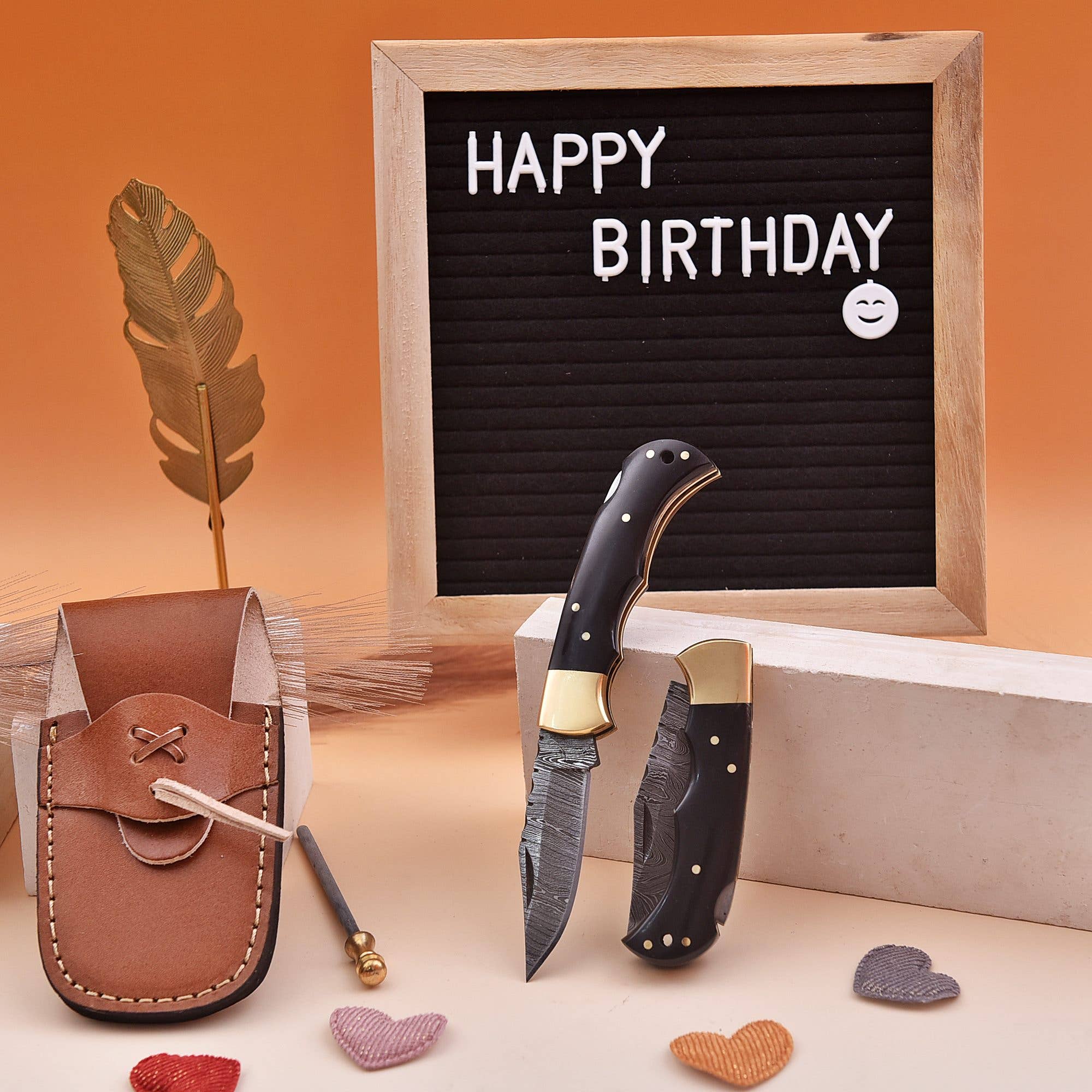 6.5' Handmade damascus folding knife, Pocket Knife