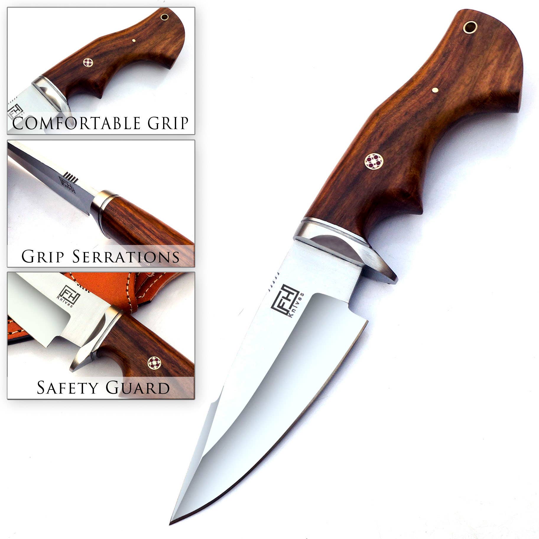 10' Handmade Stainless steel knife with leather sheath