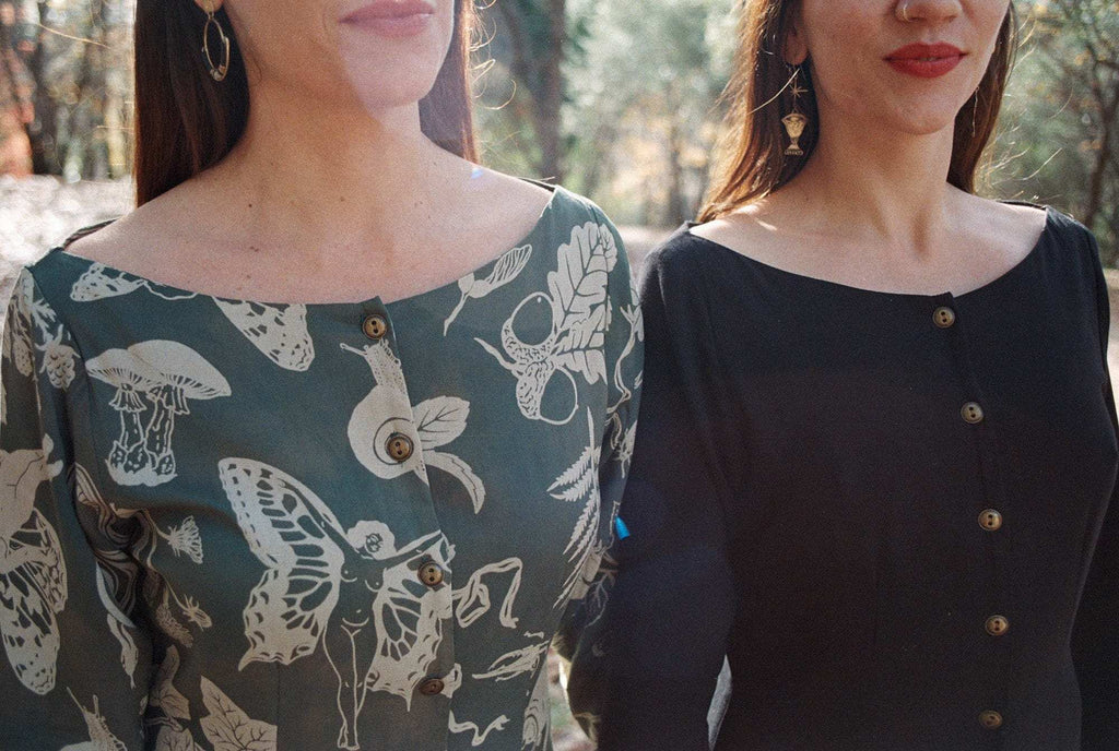 Bhodie Dress in Emerald Woodland Wonder