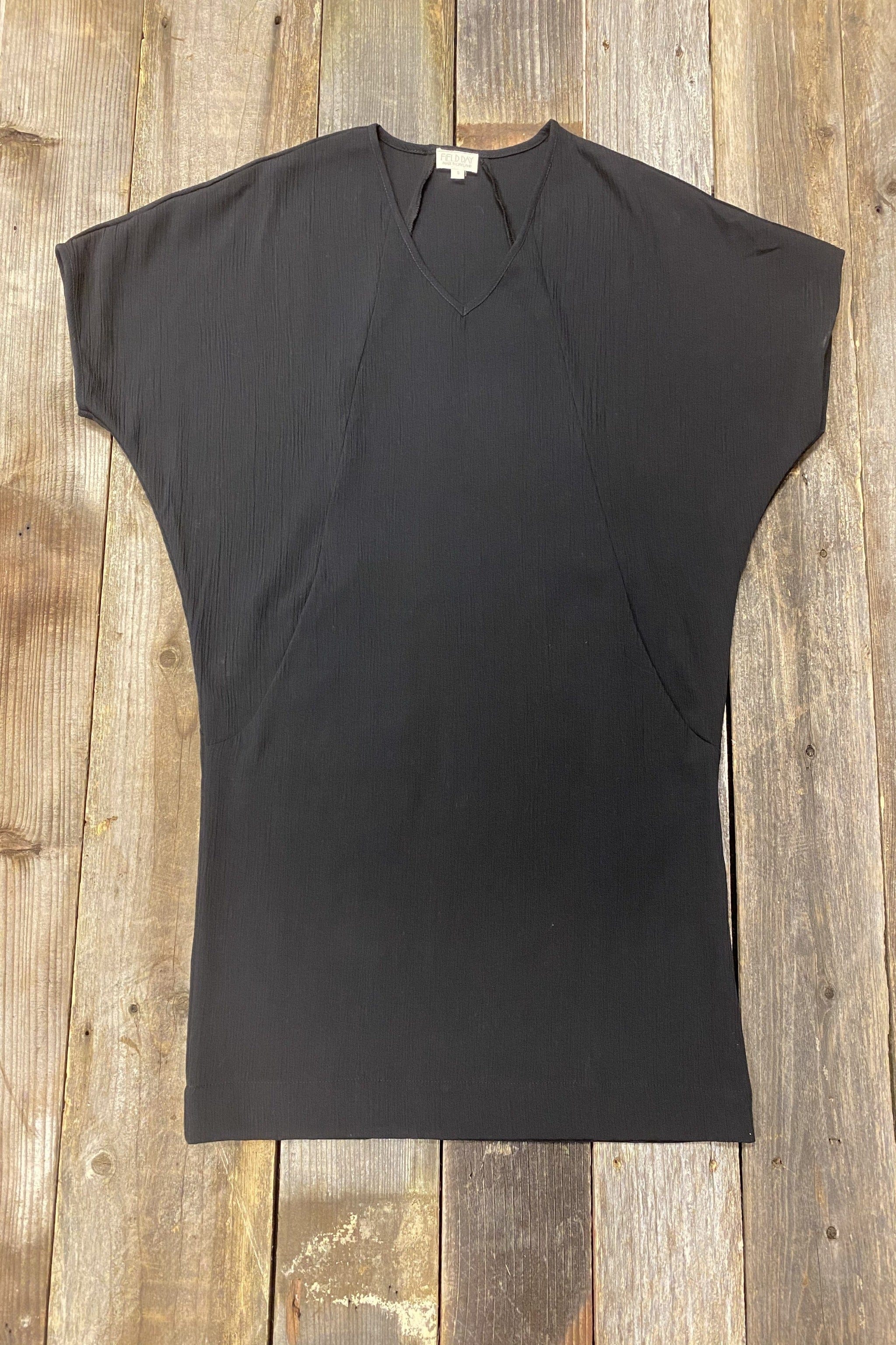 Cocoon Dress in Black Crepe