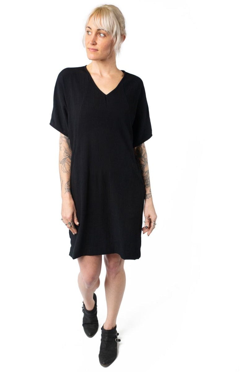 Cocoon Dress in Black Crepe