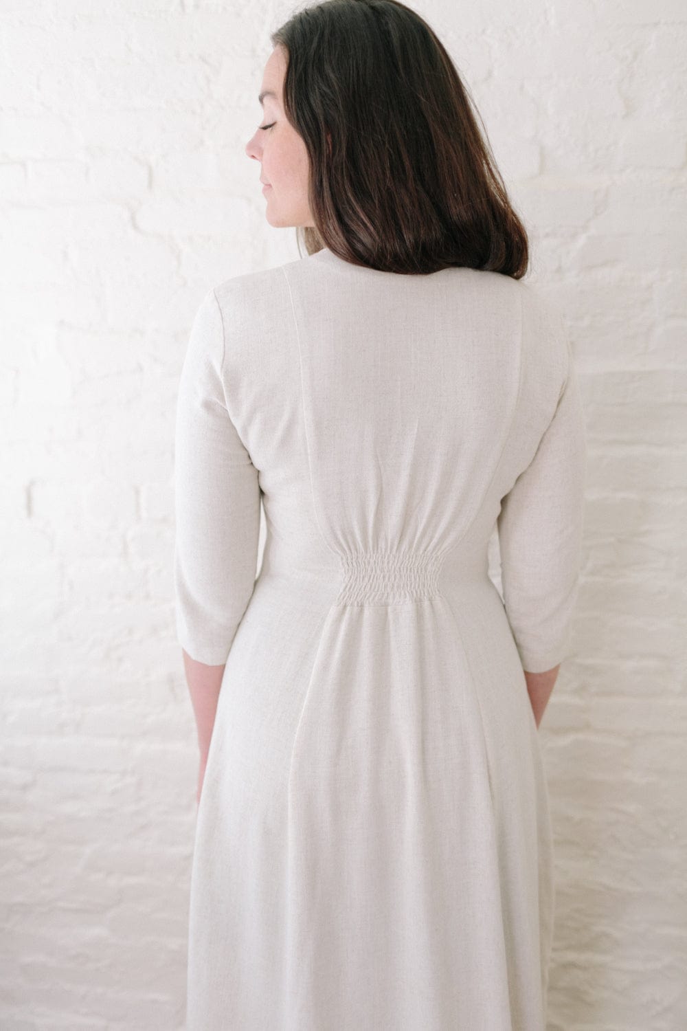 Fiona Dress in Oat Linen