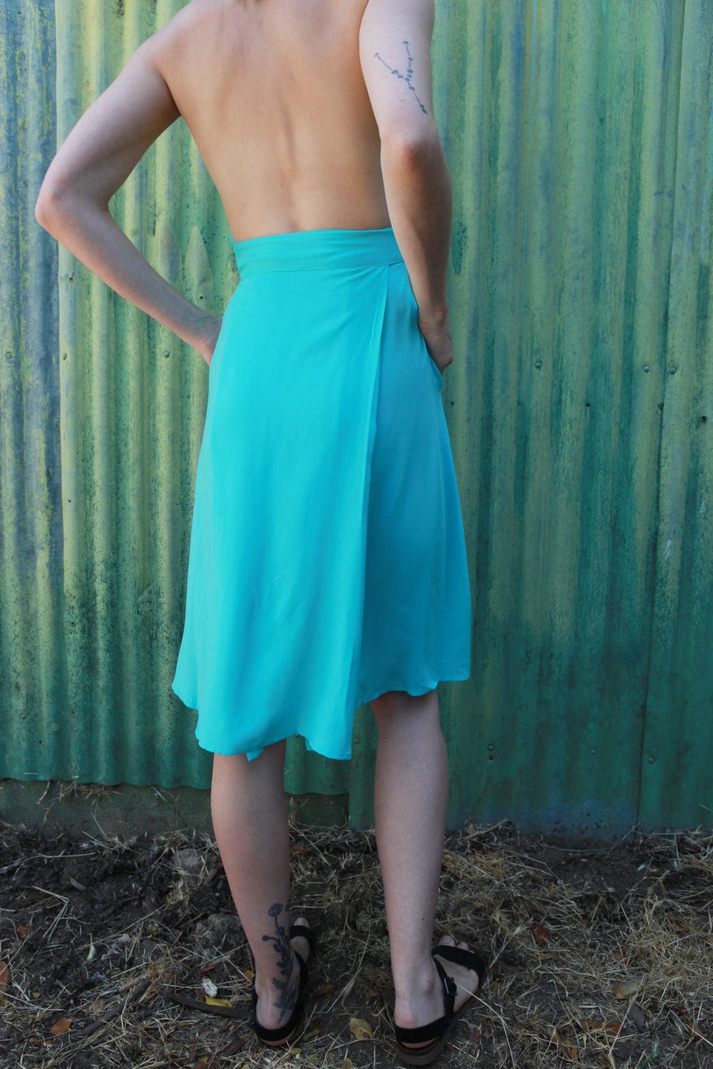 Monroe Dress in Sea Foam Challis