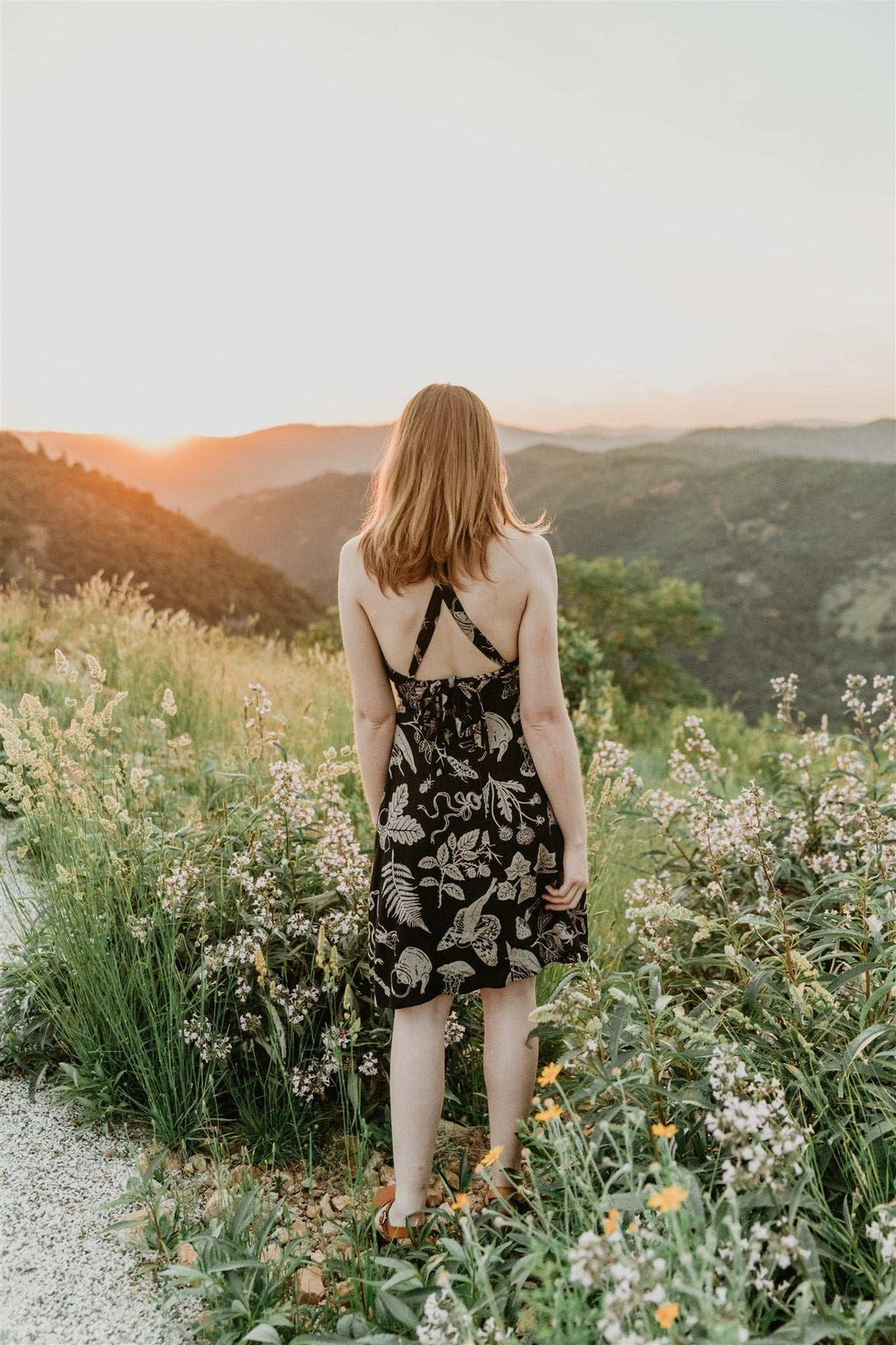 Juniper Dress in Black Woodland Wonder