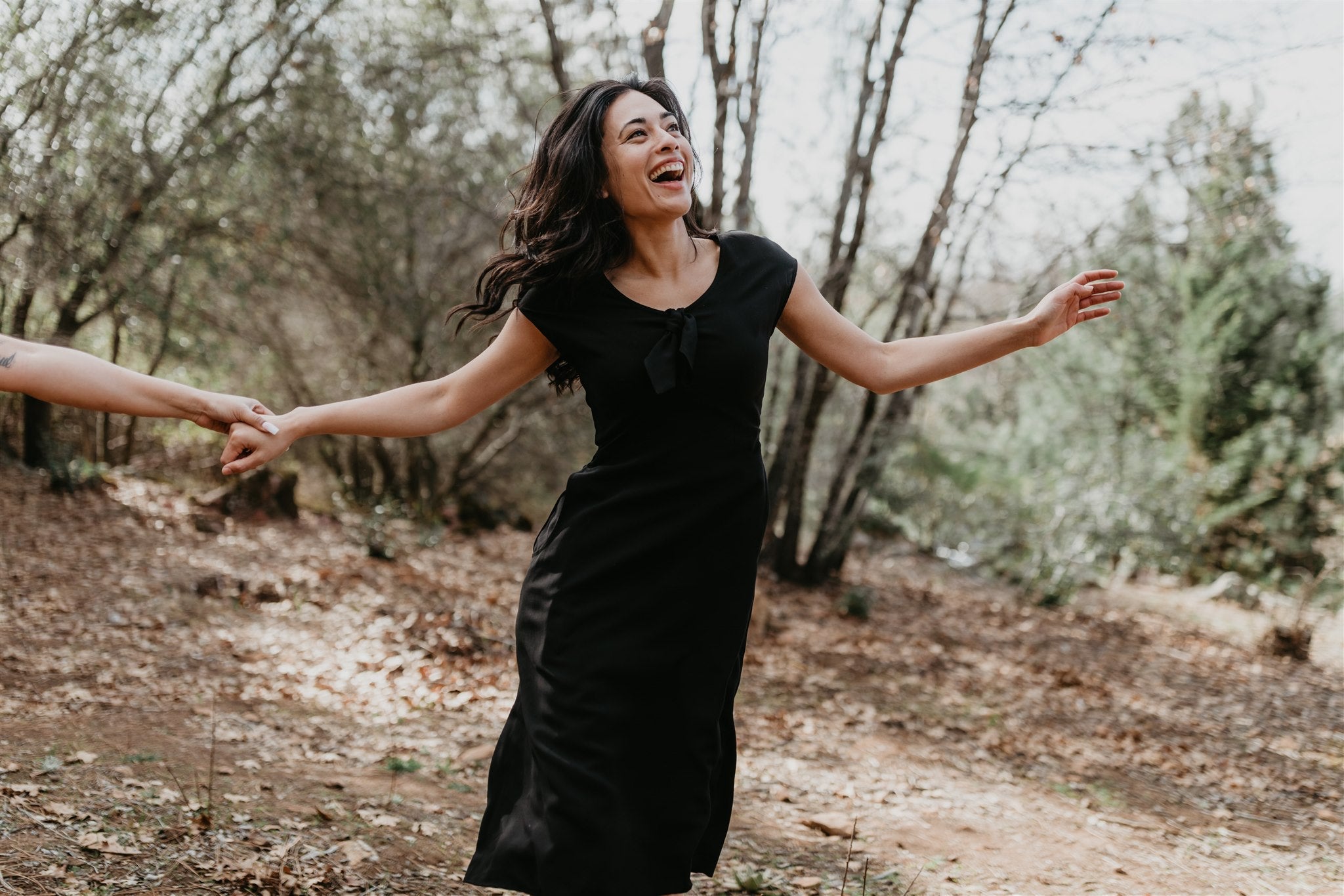 Tatiana Dress in Black Challis