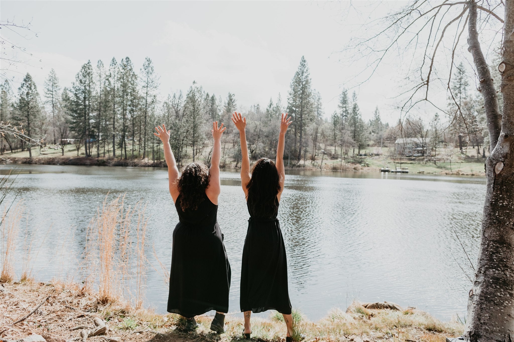 Rhiannon Dress in Black Challis